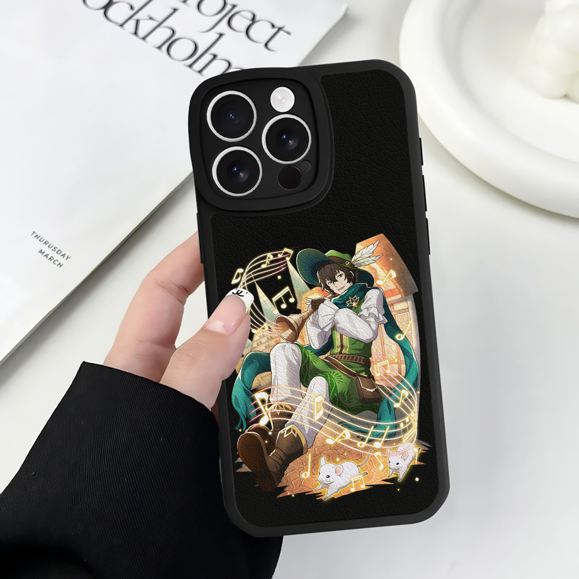 （画像用） 文豪ストレイドッグス Bungo Stray Dogs 【iPhone 16シリーズ対応】シリコンスマホケース（レザー調） 材質：シリコン